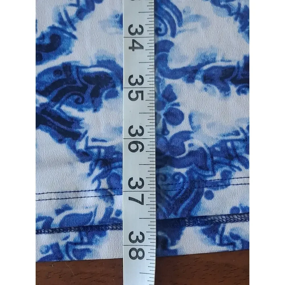 Michael Kors Maxi Skirt Blue/White Elastic Waistband Drawstring Size XL